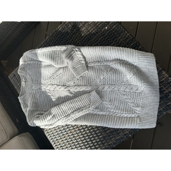 NEW GAP Cable Knit Sweater Dress Women's Size XS Gray Winter Wool Cozy Hygge - Picture 4 of 10